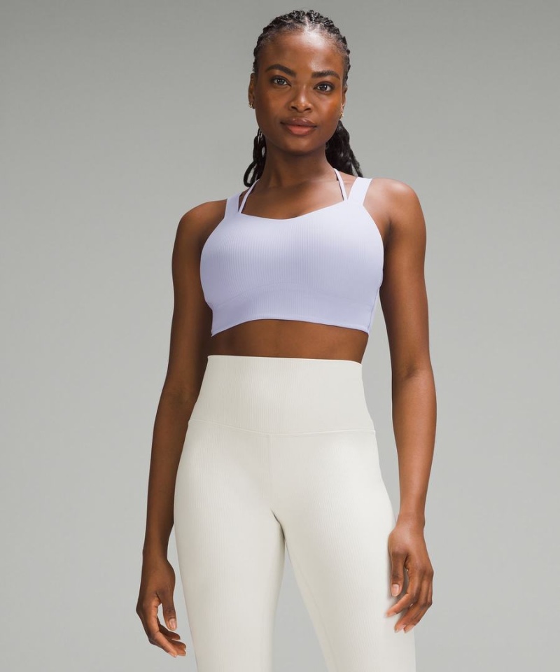 Lululemon Like a Cloud Longline Gerippt Bra Light Support, D/DD Cups Sport BH Damen Lila | 6590MYUSK