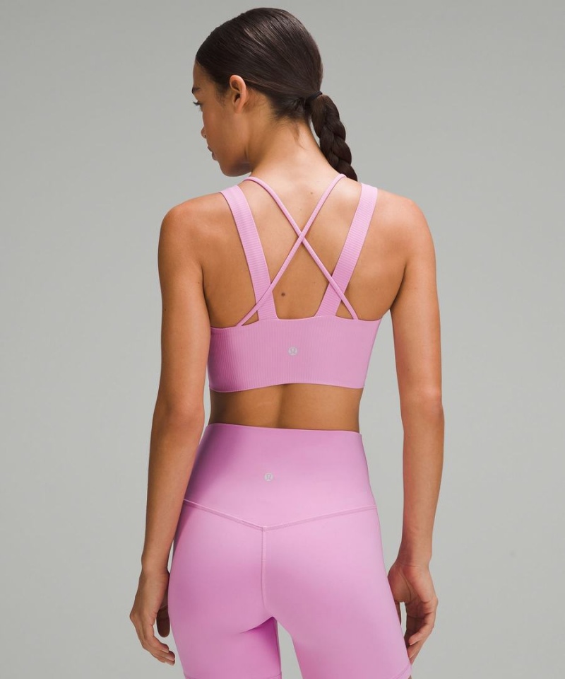 Lululemon Like a Cloud Longline Gerippt Bra Light Support, D/DD Cups Sport BH Damen Lila | 8623DKCSB