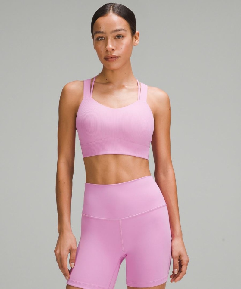 Lululemon Like a Cloud Longline Gerippt Bra Light Support, D/DD Cups Sport BH Damen Lila | 8623DKCSB