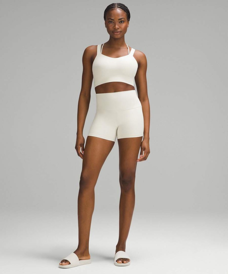 Lululemon Like a Cloud Longline Gerippt Bra Light Support, D/DD Cups Sport BH Damen Beige | 3275NLYQH