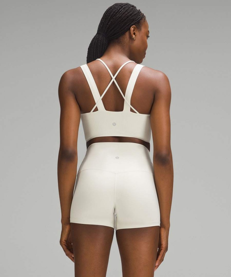 Lululemon Like a Cloud Longline Gerippt Bra Light Support, D/DD Cups Sport BH Damen Beige | 3275NLYQH