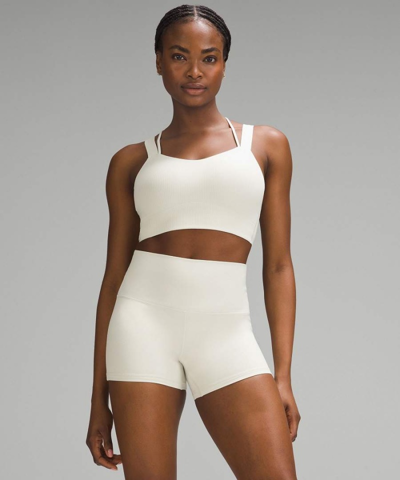 Lululemon Like a Cloud Longline Gerippt Bra Light Support, D/DD Cups Sport BH Damen Beige | 3275NLYQH