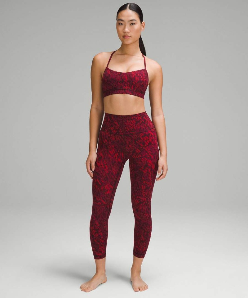 Lululemon Lunar New Year Flow Y Nulu Bra Light Support, A-C Cups Sport BH Damen Rot Mehrfarbig | 8147MRUBJ