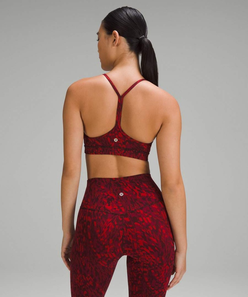 Lululemon Lunar New Year Flow Y Nulu Bra Light Support, A-C Cups Sport BH Damen Rot Mehrfarbig | 8147MRUBJ