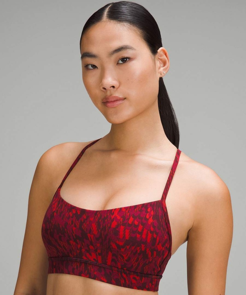 Lululemon Lunar New Year Flow Y Nulu Bra Light Support, A-C Cups Sport BH Damen Rot Mehrfarbig | 8147MRUBJ