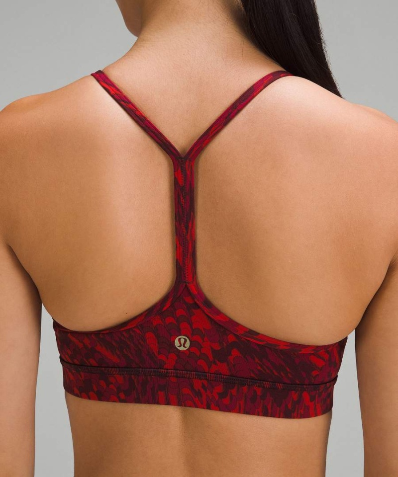 Lululemon Lunar New Year Flow Y Nulu Bra Light Support, A-C Cups Sport BH Damen Rot Mehrfarbig | 8147MRUBJ