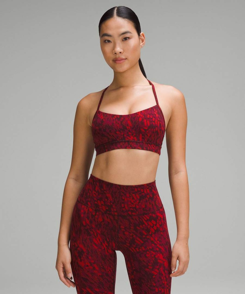 Lululemon Lunar New Year Flow Y Nulu Bra Light Support, A-C Cups Sport BH Damen Rot Mehrfarbig | 8147MRUBJ