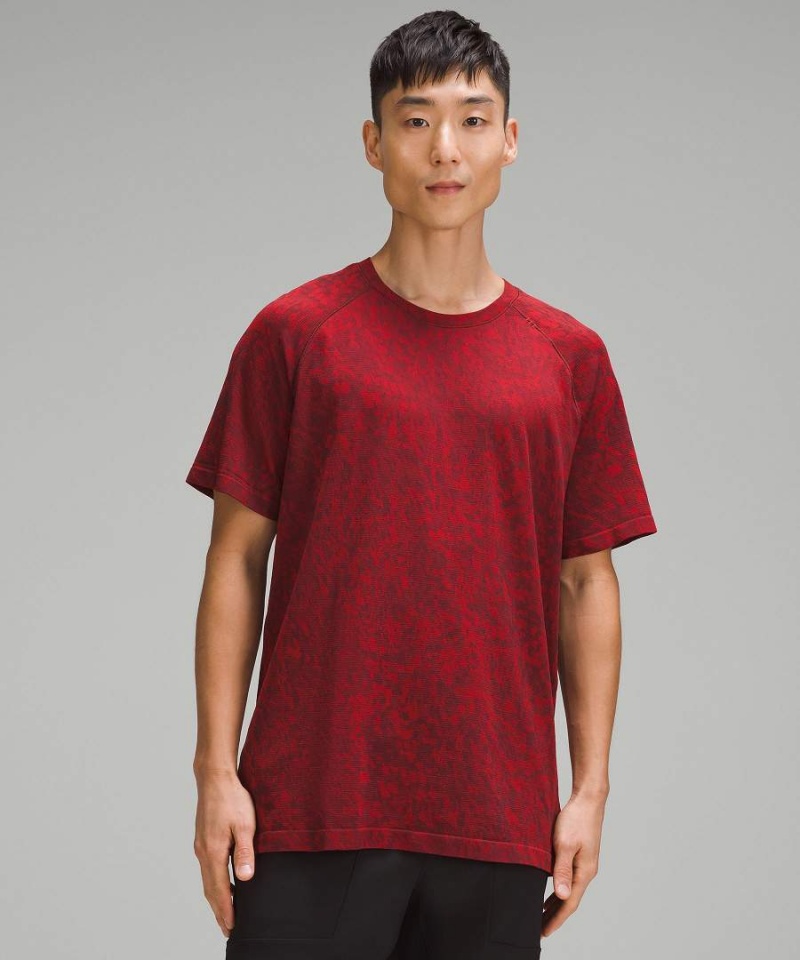 Lululemon Lunar New Year Metal Vent Tech Kurzes-Sleeve T-shirts Herren Dunkelrot | 9527EILVN