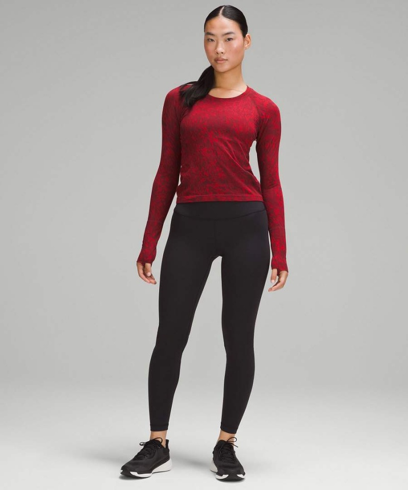 Lululemon Lunar New Year Swiftly Tech 2.0 Race Length Langarmhemd Damen Dunkelrot | 8326GDICH