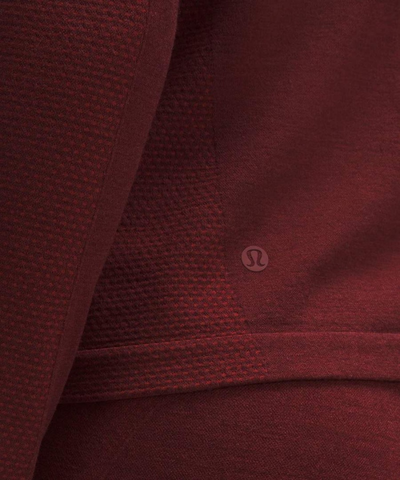 Lululemon Merino Wolle-Blend Base Layer Half Zip Langarmhemd Damen Rot Bordeaux | 2034TVYOM