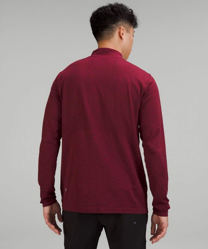 Lululemon Metal Vent Tech Midweight Half Zip Sweatshirts Herren Bordeaux Rot Bordeaux | 4301JXKDB