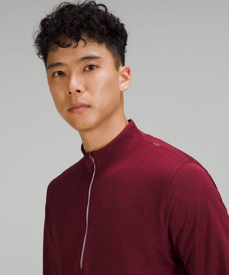 Lululemon Metal Vent Tech Midweight Half Zip Sweatshirts Herren Bordeaux Rot Bordeaux | 4301JXKDB