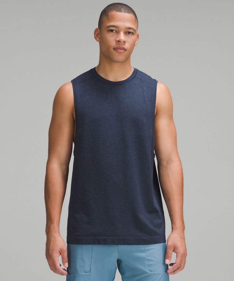 Lululemon Metal Vent Tech Ärmellose Tanktop Herren Blau Navy | 3462KJHSE