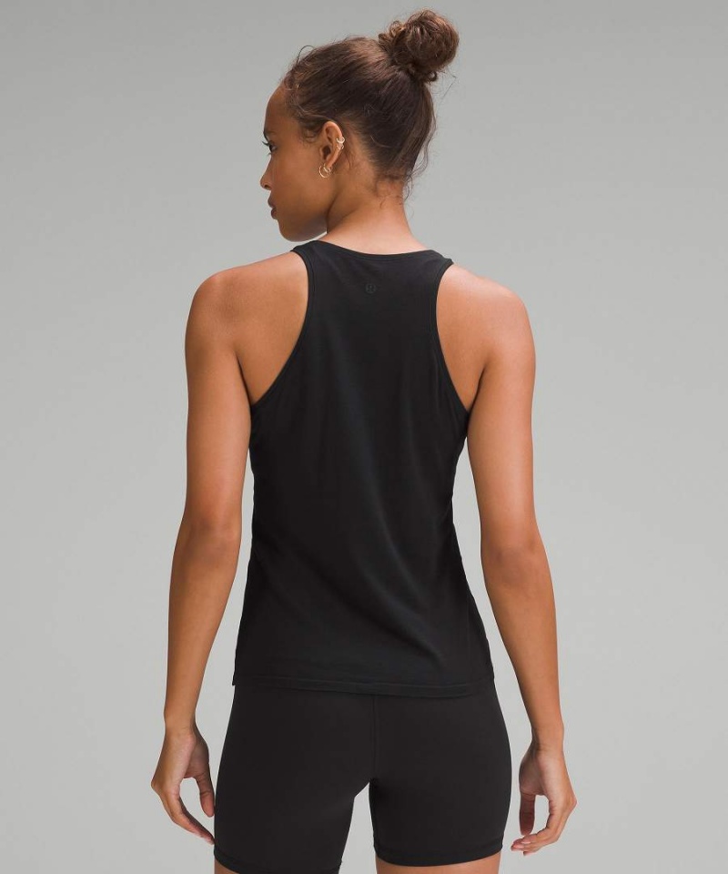 Lululemon Modal-Blend High-Neck Yoga Tanktop Damen Schwarz | 2450ISYEJ