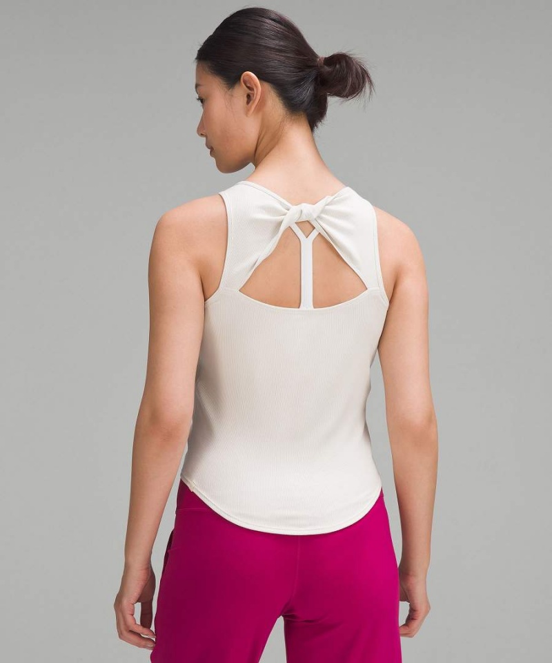 Lululemon Modal Silk Twist-Back Yoga Tanktop Damen Beige | 1269DGNZA