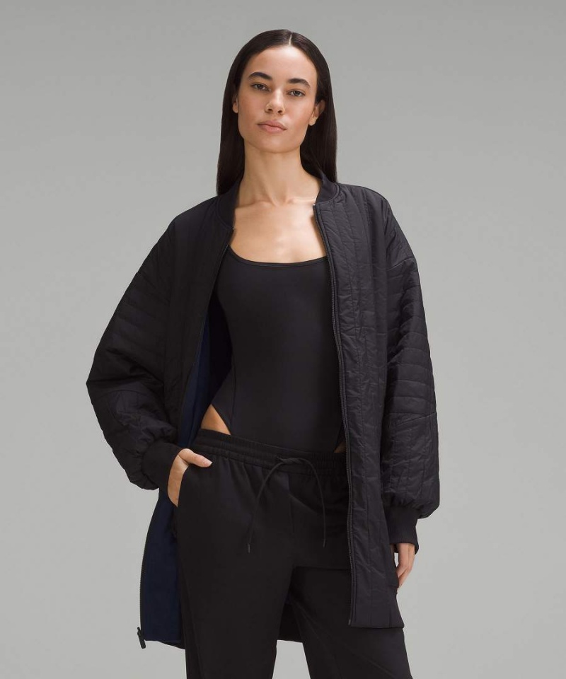 Lululemon Non-Stop Reversible Bomberjacke Damen Navy Schwarz | 8153XAFBG