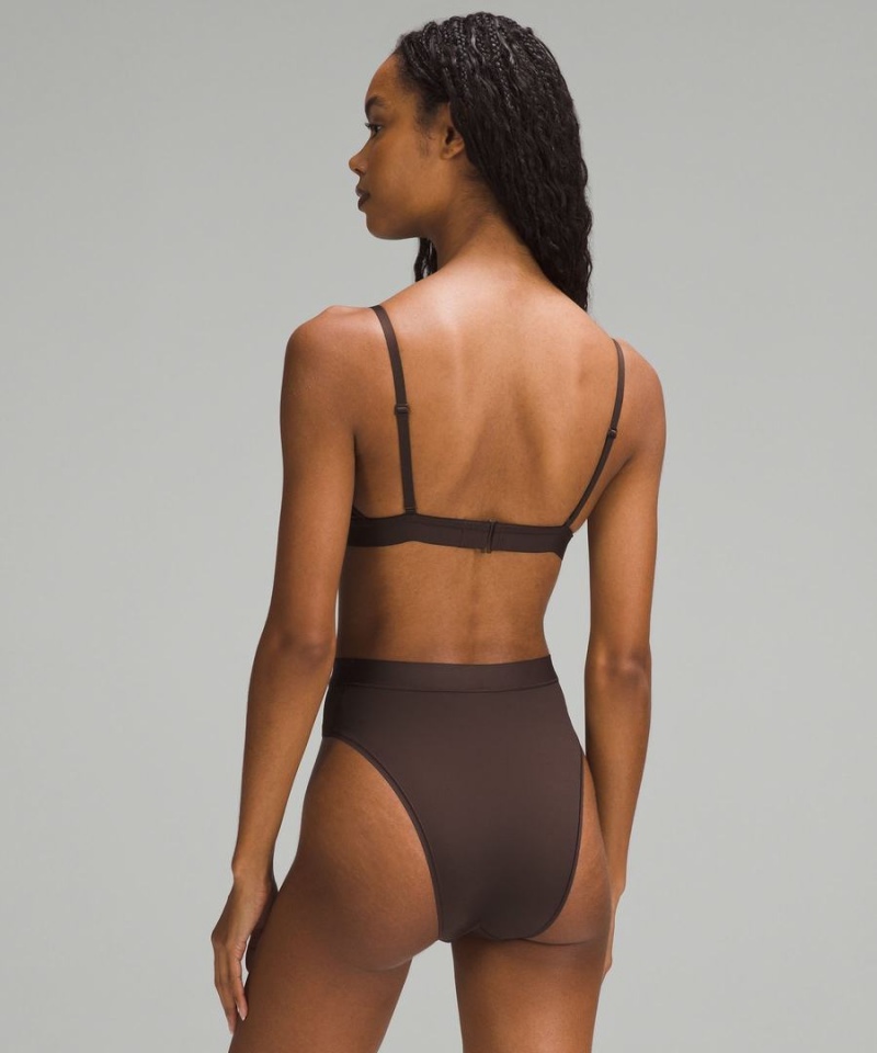 Lululemon Nulu Mesh Logo Triangle Bralette A/B Cup Sport BH Damen Schokolade | 8049AZTLS