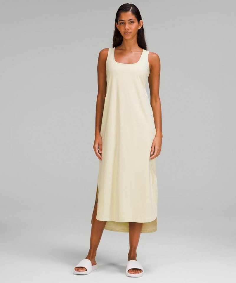 Lululemon Pima Baumwoll Open-Back Midi Kleid Damen Hellgrün | 4803NSJEG