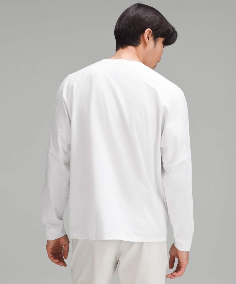 Lululemon Pique Oversized Langarmhemd Herren Weiß | 5761AHCFB