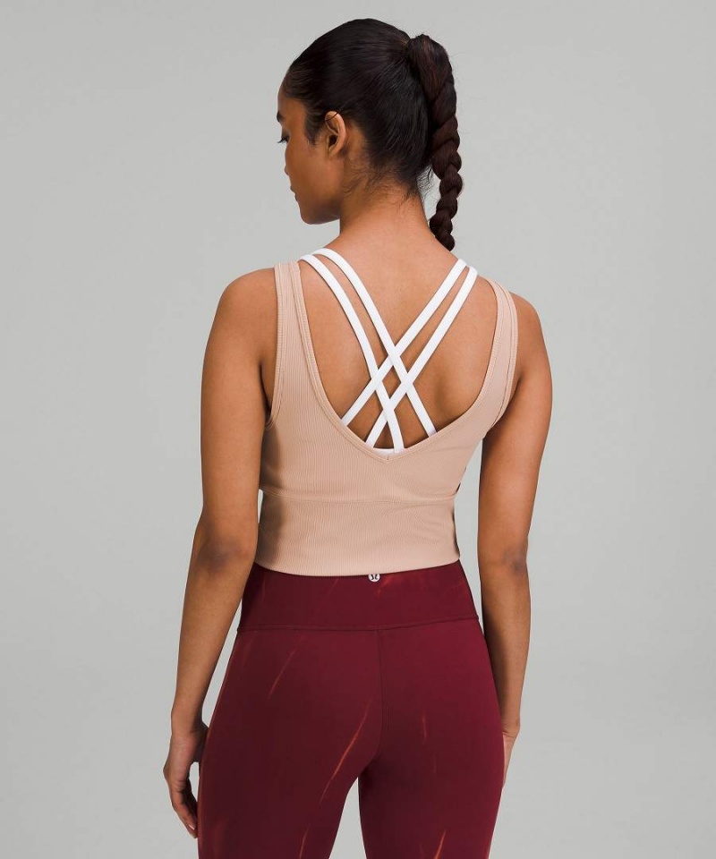 Lululemon Power Pivot Gerippt Tanktop Damen Rosa | 1756GIQLV