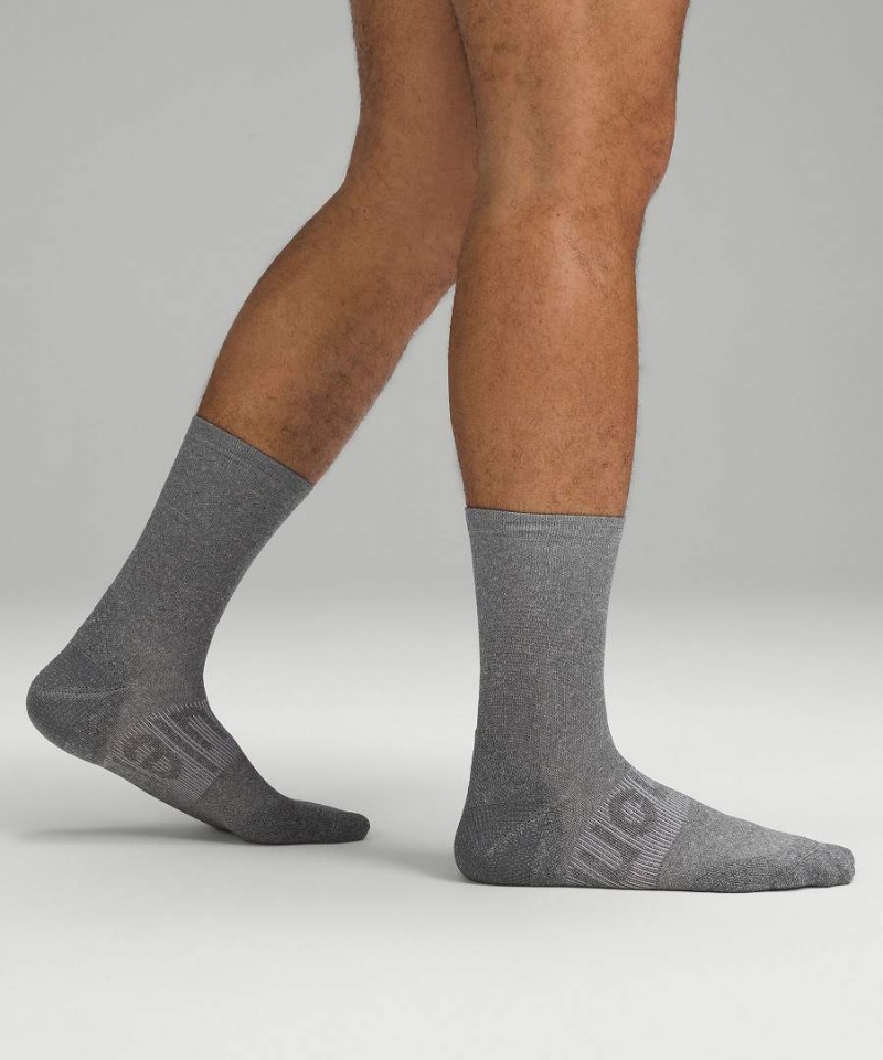 Lululemon Power Stride Crew 3 Pack Socken Herren Grau | 1389UZVWF