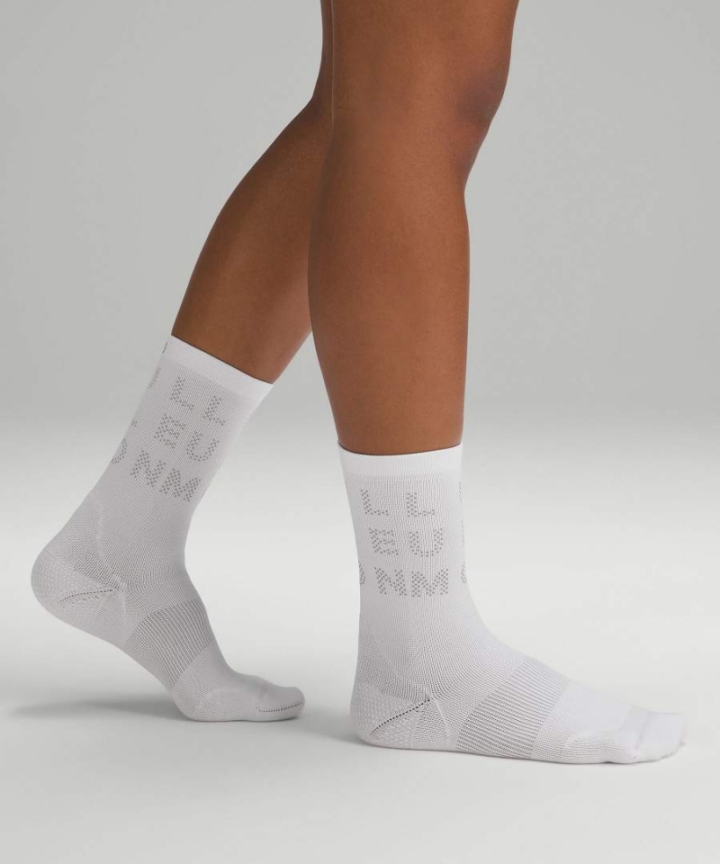 Lululemon Power Stride Crew Reflective Socken Damen Gelb | 8750VOEDH