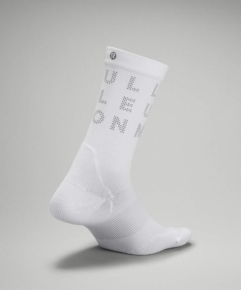 Lululemon Power Stride Crew Reflective Socken Damen Gelb | 8750VOEDH