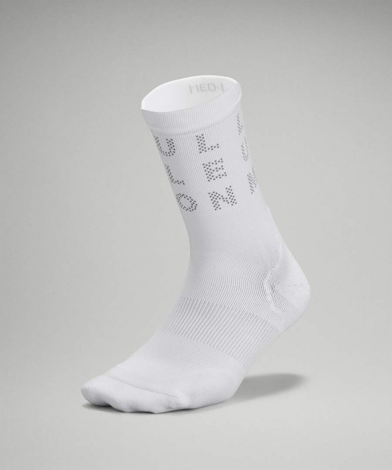 Lululemon Power Stride Crew Reflective Socken Damen Gelb | 8750VOEDH