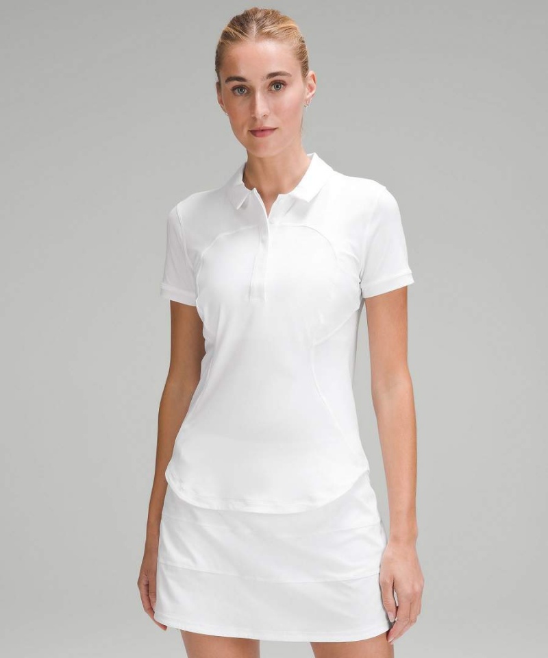 Lululemon Quick-Dry Kurzes-Sleeve Polo Shirts Damen Weiß | 1374FSKLH