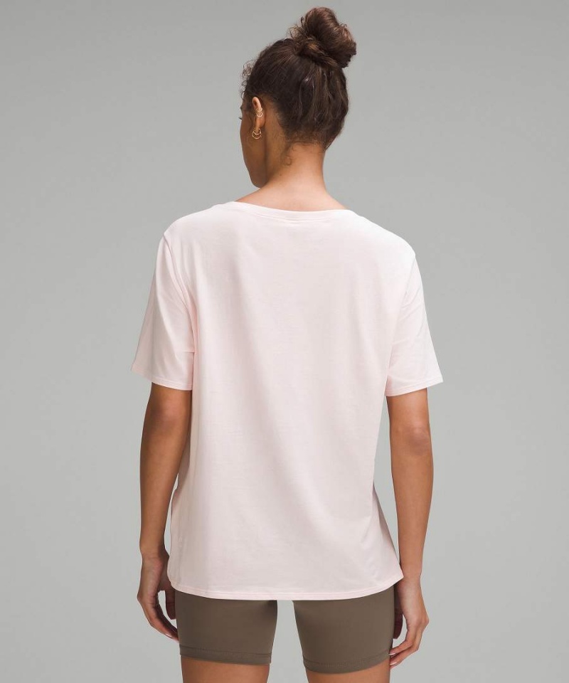 Lululemon Relaxed-Fit Boatneck T-shirts Damen Hellrot | 9841ABSTE