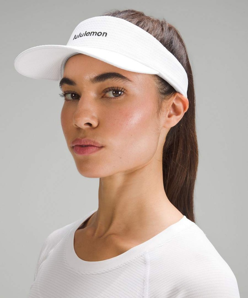 Lululemon Removable Sweatband All-Sport Visor Wordmark Hüte Damen Weiß Schwarz | 4367WDLZY