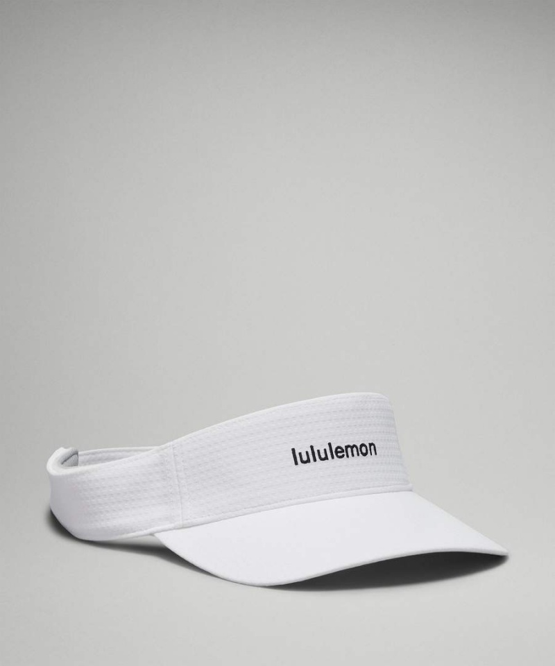 Lululemon Removable Sweatband All-Sport Visor Wordmark Hüte Damen Weiß Schwarz | 4367WDLZY