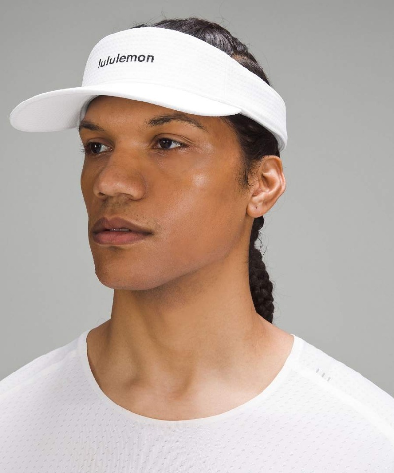 Lululemon Removable Sweatband All-Sport Visor Wordmark Hüte Herren Weiß Schwarz | 5397YAZTM