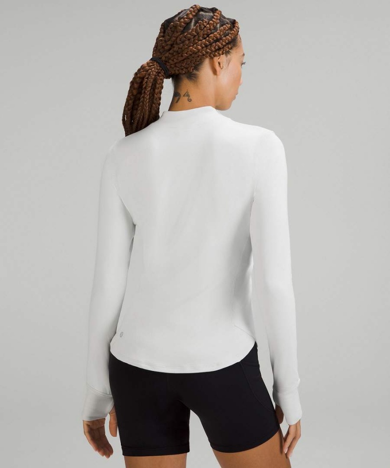 Lululemon Rulu Lauf Mock-Neck Langarmhemd Damen Weiß | 8390XBJRV