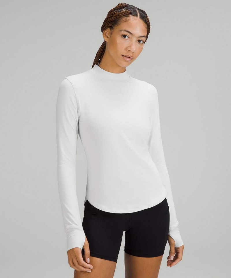 Lululemon Rulu Lauf Mock-Neck Langarmhemd Damen Weiß | 8390XBJRV