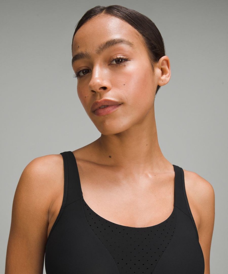 Lululemon Run Times Bra High Support, B–G Cups Sport BH Damen Schwarz | 8350MLVGY