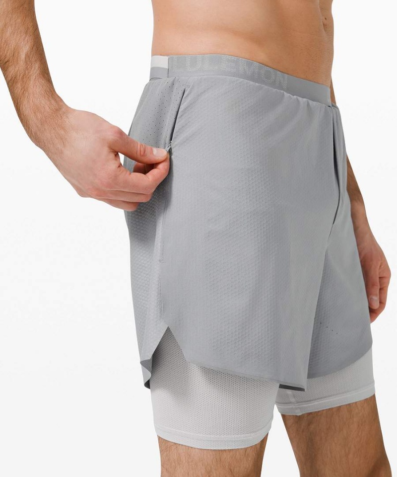 Lululemon Run Town Kurze Hose Herren Grau | 9812ZLHAD