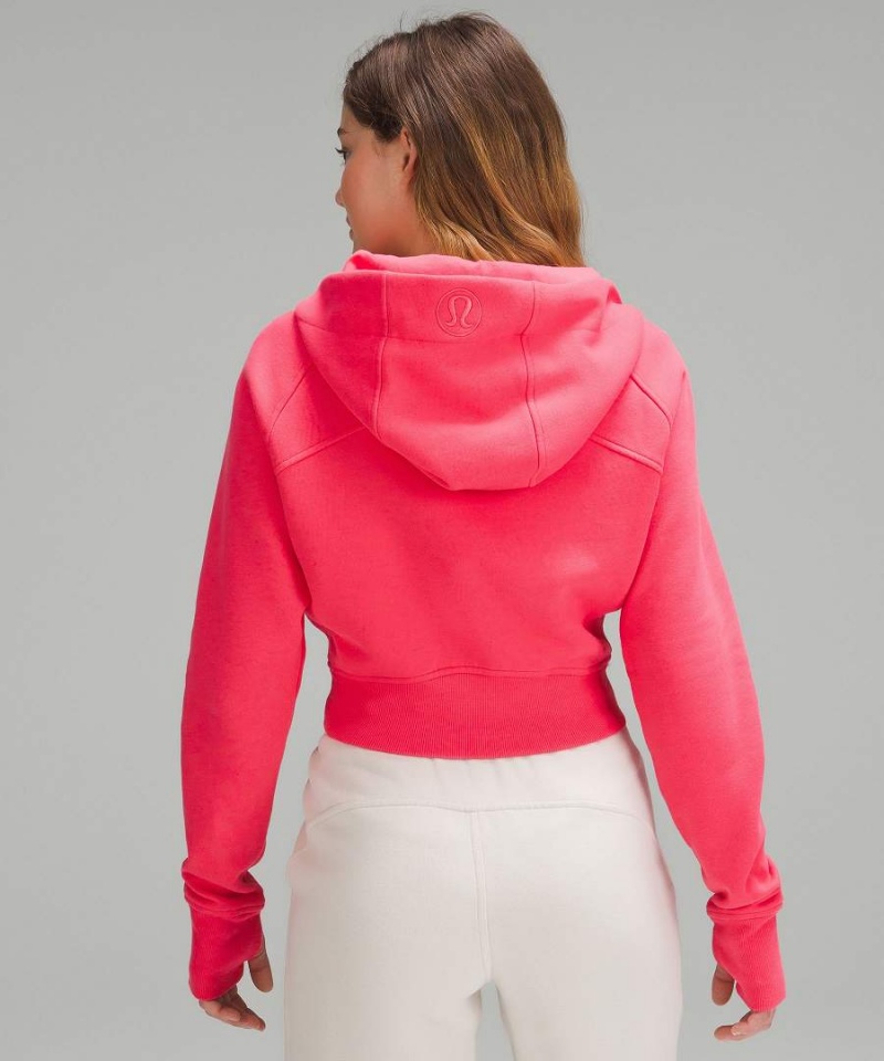 Lululemon Scuba Full-Zip Cropped Hoodie Damen Rot | 2931ALBNZ