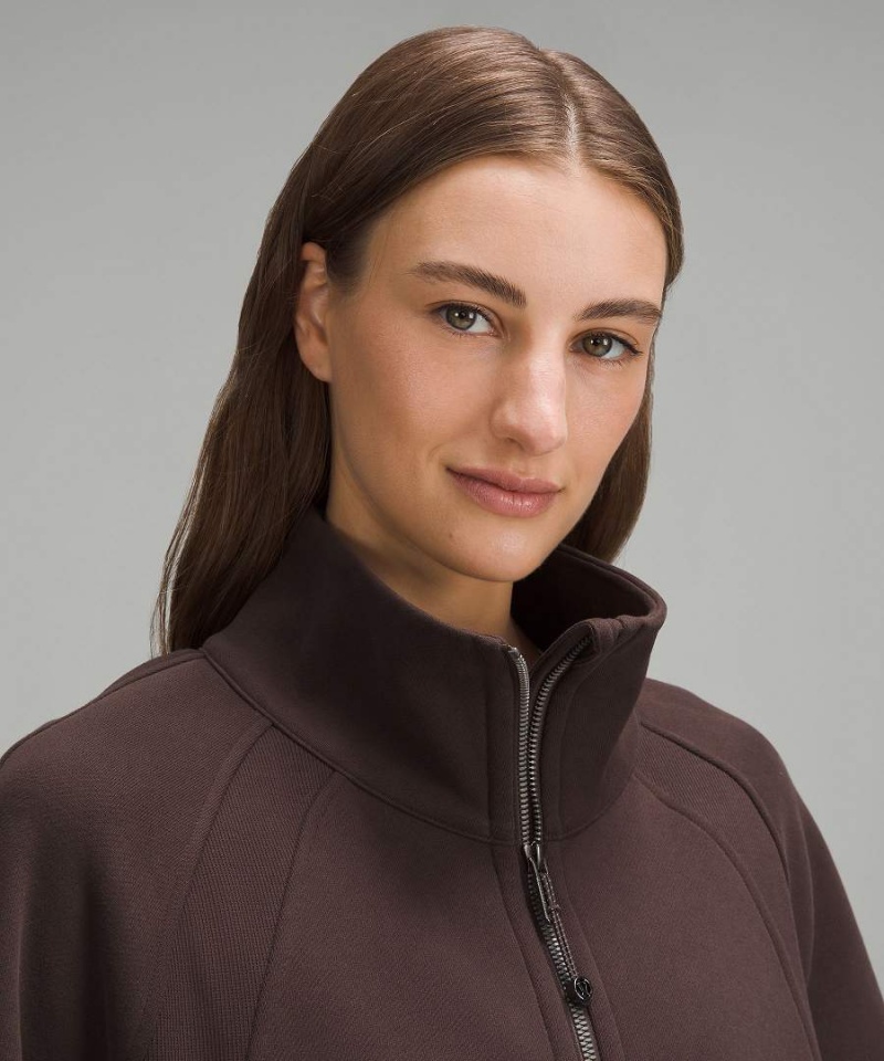 Lululemon Scuba Oversized Funnel-Neck Full Zip Long Sweatshirts Damen Schokolade | 1072XGKFI