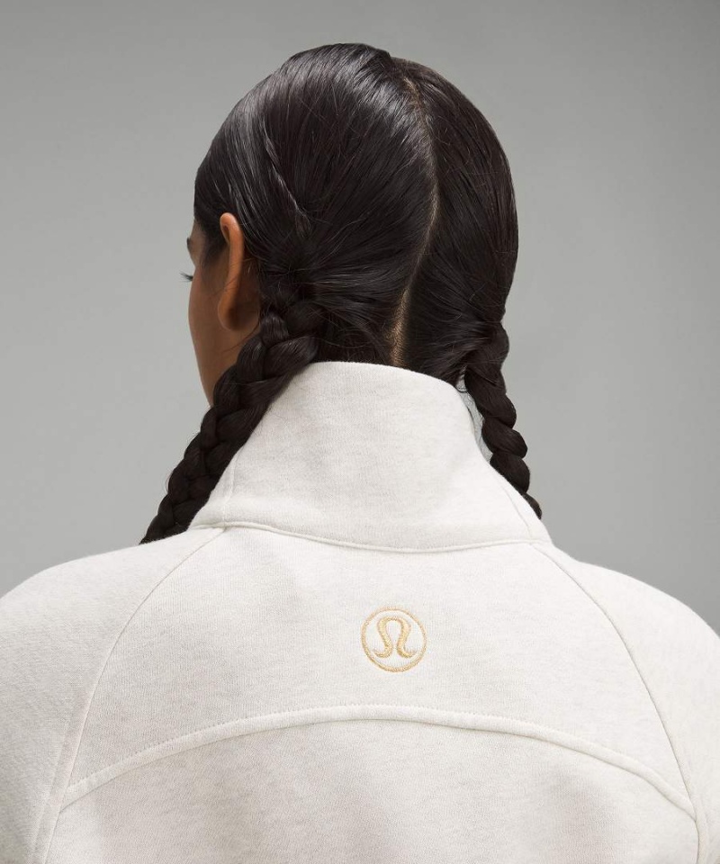 Lululemon Scuba Oversized Funnel-Neck Half Zip Long Sweatshirts Damen Beige Gold | 5840LEMHT