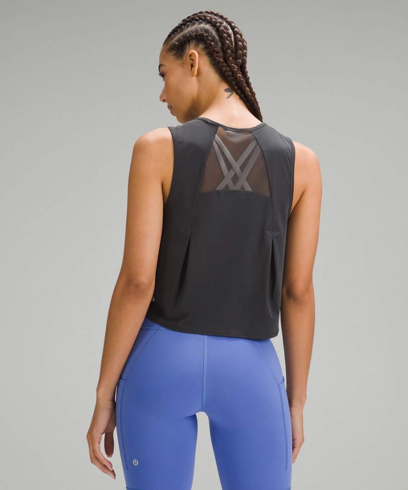 Lululemon Sculpt Cropped Tanktop Damen Tiefesgrau | 6043ZURIL