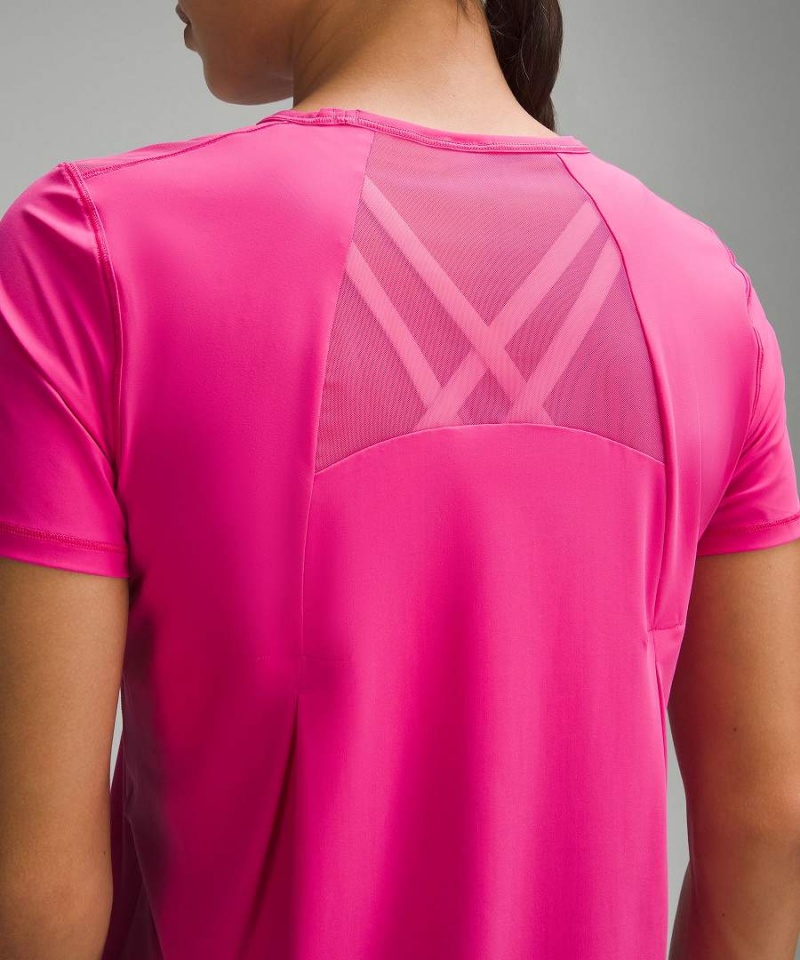 Lululemon Sculpt Kurzes-Sleeve T-shirts Damen Rosa | 2301VFNYC