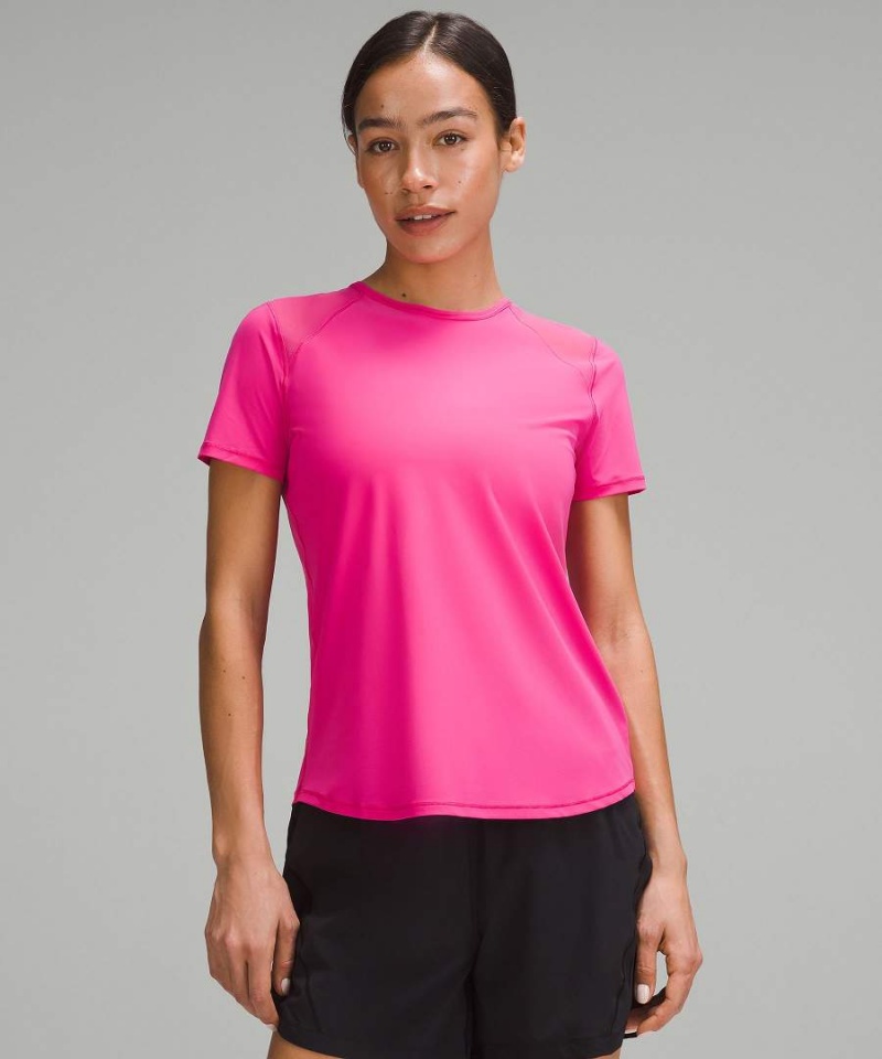 Lululemon Sculpt Kurzes-Sleeve T-shirts Damen Rosa | 2301VFNYC