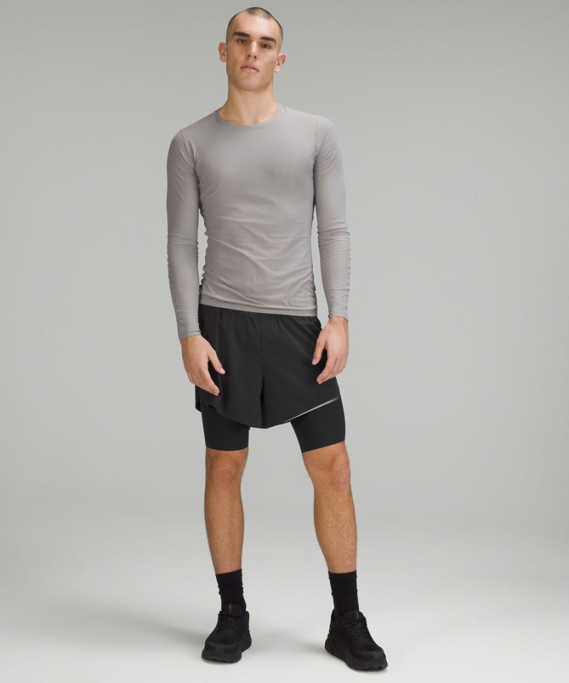 Lululemon SenseKnit Composite Lauf Kurze Hose Herren Schwarz | 3654MCLPR