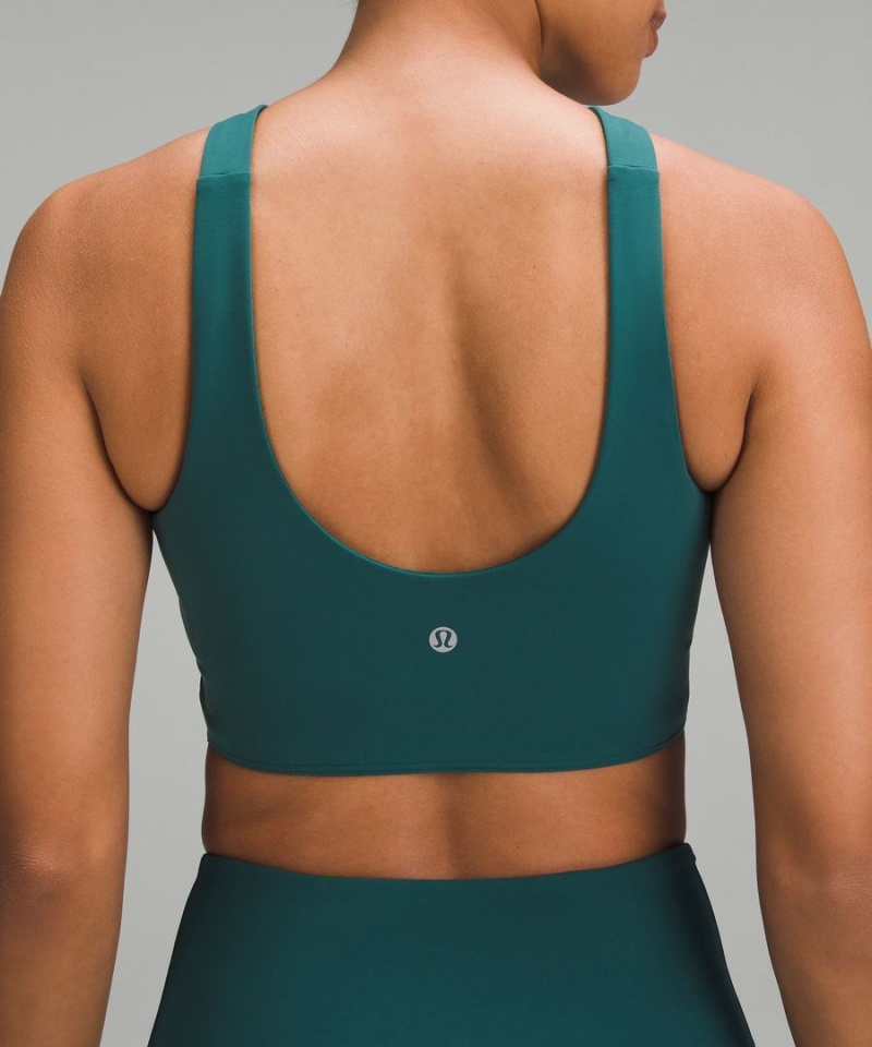 Lululemon SmoothCover Front Cut-Out Yoga Bra Light Support, A/B Cup Sport BH Damen Türkis | 0684WRSMX