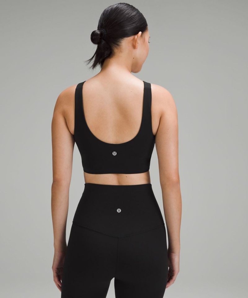 Lululemon SmoothCover Front Cut-Out Yoga Bra Light Support, A/B Cup Sport BH Damen Schwarz | 9851OZQHJ