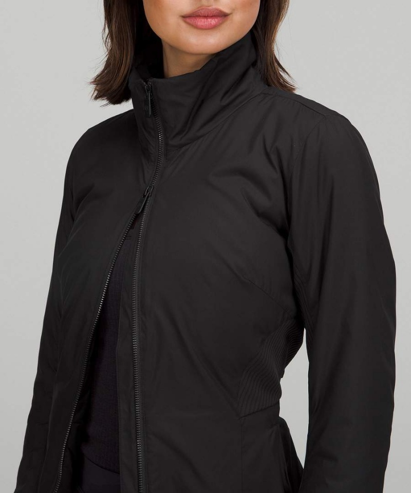 Lululemon SoftMatte™ Insulated Mid-Length Isolierte Jacken Damen Schwarz | 4578LKMVP