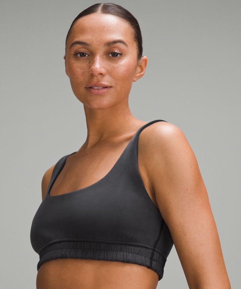 Lululemon Softstreme Scoop-Neck Bra B/C Cup Sport BH Damen Schwarz | 7051KTCAF