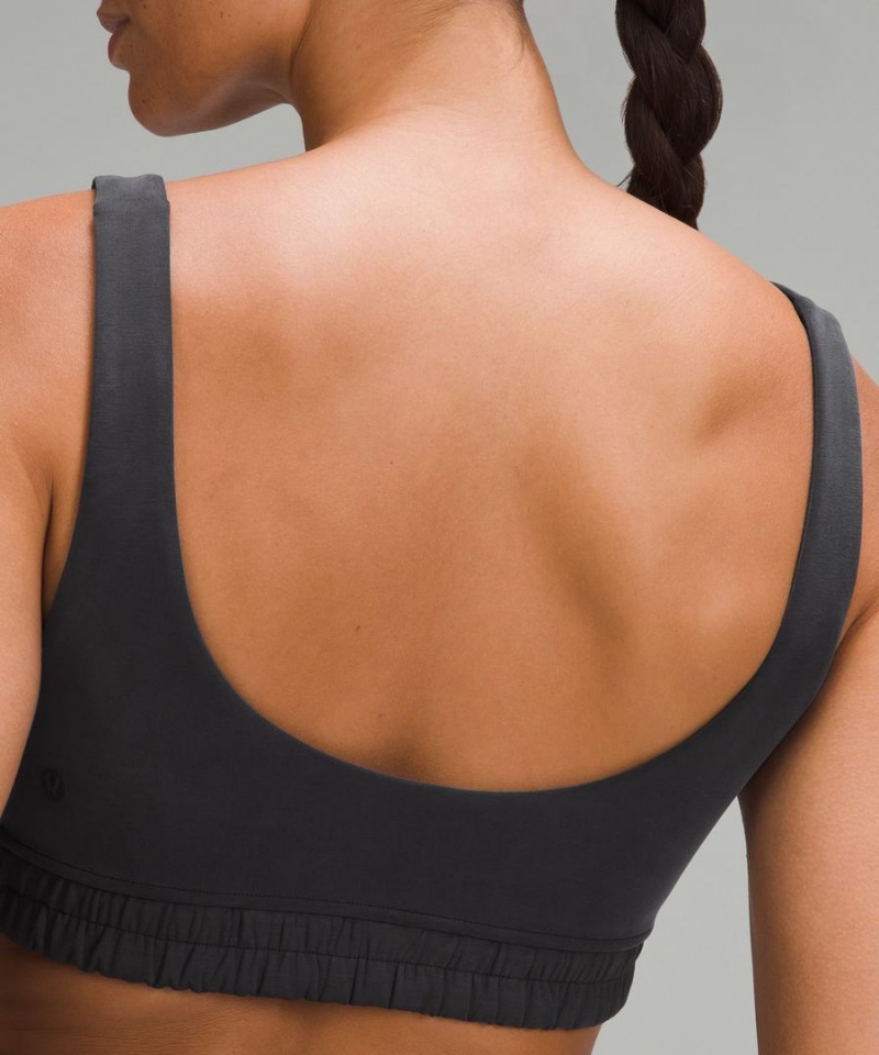 Lululemon Softstreme Scoop-Neck Bra B/C Cup Sport BH Damen Schwarz | 7051KTCAF