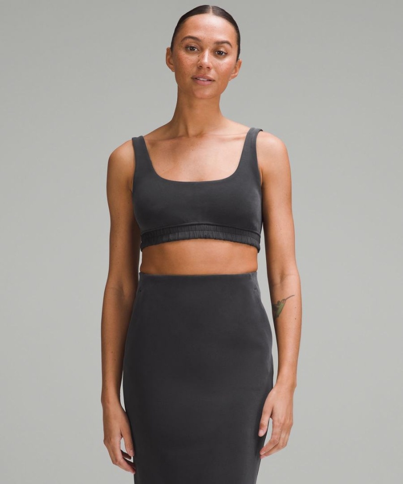 Lululemon Softstreme Scoop-Neck Bra B/C Cup Sport BH Damen Schwarz | 7051KTCAF